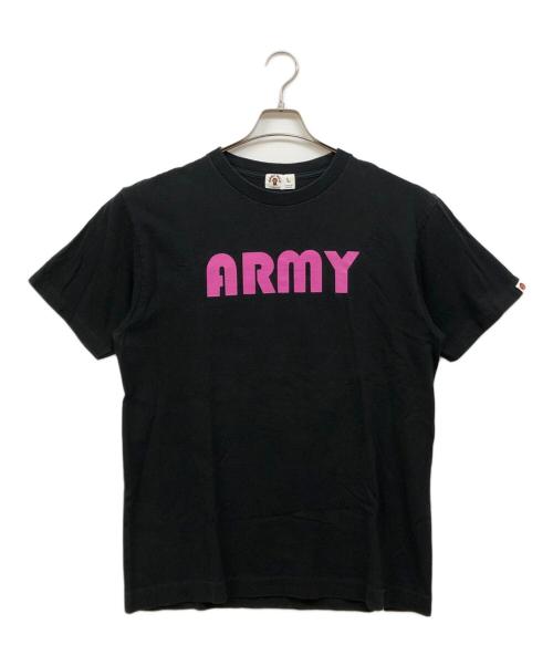 A BATHING APE（アベイシングエイプ）A BATHING APE (アベイシングエイプ) ARMY プリントtシャツ ブラック サイズ:Lの古着・服飾アイテム
