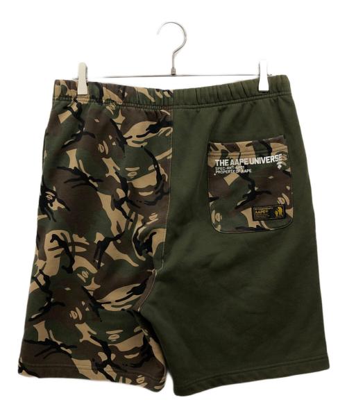 A BATHING APE（アベイシングエイプ）A BATHING APE (アベイシングエイプ) カモフラ切替ハーフパンツ グリーン サイズ:XLの古着・服飾アイテム