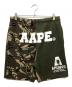 A BATHING APE（アベイシングエイプ）の古着「カモフラ切替ハーフパンツ」｜グリーン