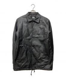stussy（ステューシー）の古着「レザーコーチジャケット」｜ブラック