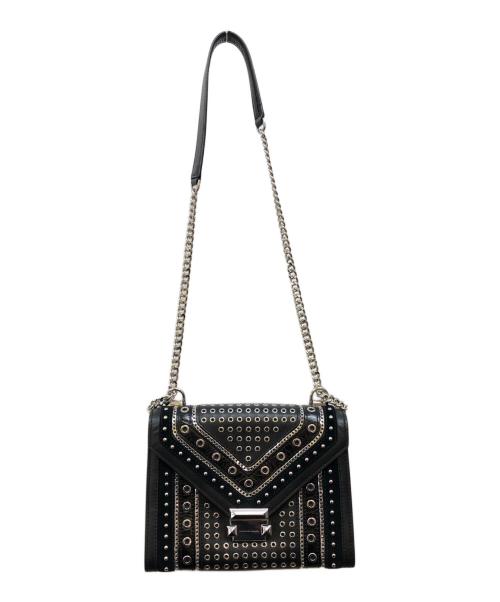 MICHAEL KORS（マイケル・コース）MICHAEL KORS (マイケル・コース) フラップショルダーバッグ ブラックの古着・服飾アイテム