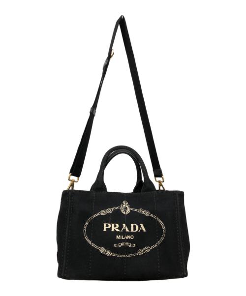 PRADA（プラダ）PRADA (プラダ) 2WAYカナパSハンドバッグ ブラックの古着・服飾アイテム