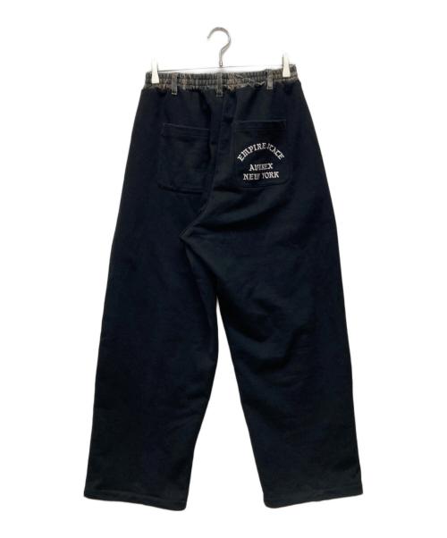 AVIREX（アヴィレックス）AVIREX (アヴィレックス) ダブルニースウェットパンツ ブラック サイズ:Lの古着・服飾アイテム