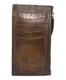 Berluti（ベルルッティ）の古着「カリグラフィ レザー ラウンドジップウォレット」｜ブラウン