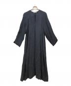 house of lotusハウスオブロータス）の古着「ヴィンテージキュプラ カフタンドレス」｜ネイビー