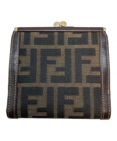 ✨FENDI✨フェンディ✨ズッカ✨がま口✨ブラウン✨ヴィンテージ✨二つ折り財布✨ 中古・古着通販】FENDI (フェンディ) ズッカ柄 がま口コンパクト