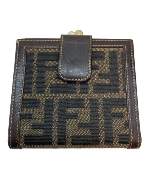 FENDI（フェンディ）FENDI (フェンディ) ズッカ柄 がま口コンパクトウォレット ベージュの古着・服飾アイテム
