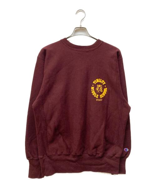 Champion REVERSE WEAVE（チャンピオン リバース ウィーブ）Champion REVERSE WEAVE (チャンピオン リバース ウィーブ) 90sプリントスウェット レッド サイズ:Lの古着・服飾アイテム
