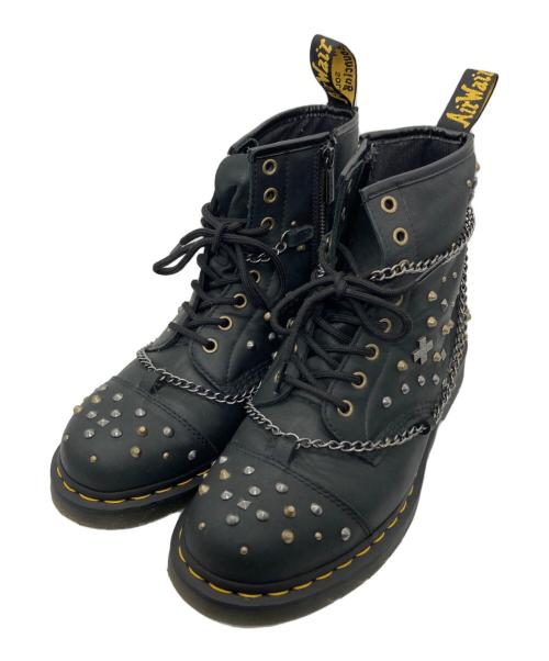 Dr.Martens（ドクターマーチン）Dr.Martens (ドクターマーチン) スタッズチェーンユーティリティーブーツ ブラック サイズ:UK8の古着・服飾アイテム