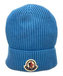 MONCLER（モンクレール）の古着「ロゴワッペン付きニットキャップ」｜スカイブルー