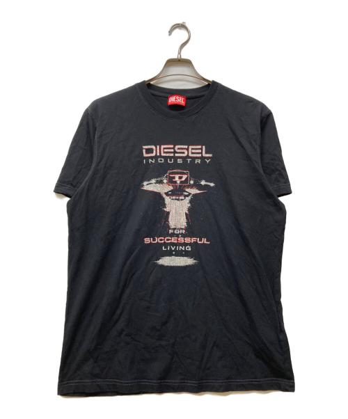 DIESEL（ディーゼル）DIESEL (ディーゼル) プリントTシャツ ブラック サイズ:ＸＬの古着・服飾アイテム