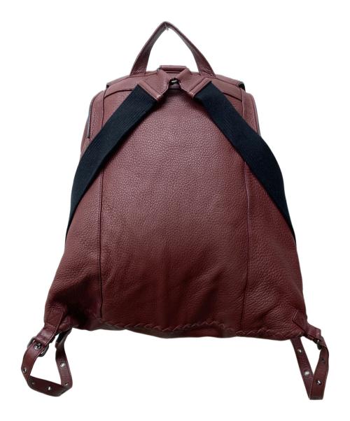 BOTTEGA VENETA（ボッテガベネタ）BOTTEGA VENETA (ボッテガベネタ) イントレチャートレザーリュック ボルドーの古着・服飾アイテム
