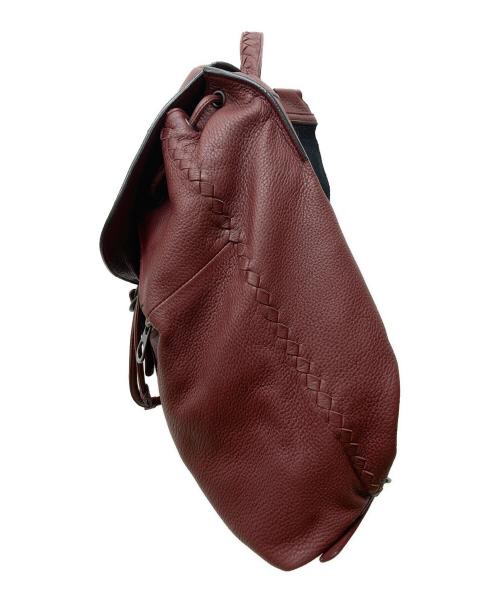 BOTTEGA VENETA（ボッテガベネタ）BOTTEGA VENETA (ボッテガベネタ) イントレチャートレザーリュック ボルドーの古着・服飾アイテム