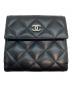 CHANEL（シャネル）の古着「マトラッセココマークダブルホックウォレット」｜ブラック
