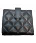 CHANEL (シャネル) マトラッセココマークダブルホックウォレット ブラック：90000円