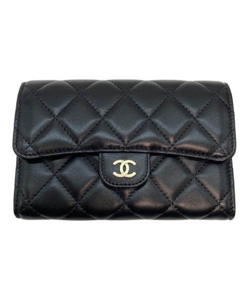 CHANEL（シャネル）CHANEL (シャネル) マトラッセココマークウォレット ブラックの古着・服飾アイテム