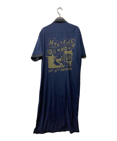 Hysteric Glamour（ヒステリックグラマー）Hysteric Glamour (ヒステリックグラマー) 半袖シャツワンピース ネイビー サイズ:FREEの古着・服飾アイテム