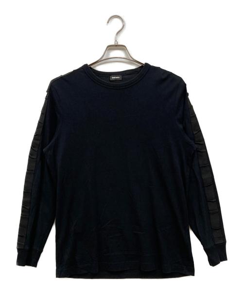 DIESEL（ディーゼル）DIESEL (ディーゼル) ナイロン切替カットソー ブラック サイズ:Sの古着・服飾アイテム