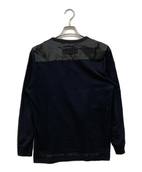 DIESEL（ディーゼル）DIESEL (ディーゼル) ナイロン切替カットソー ブラック サイズ:Sの古着・服飾アイテム