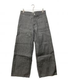 MENES（メネス）の古着「Okayama Selvedge Baggy Denim Slacks/オカヤマセルビッチバギーデニムスラックス」｜ブラック