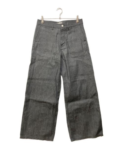 MENES（メネス）Menes (メネス) Okayama Selvedge Baggy Denim Slacks/オカヤマセルビッチバギーデニムスラックス ブラック サイズ:Lの古着・服飾アイテム