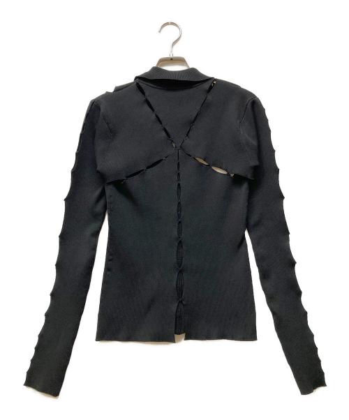 THEREDTHREAD（ザレッドスレッド）THEREDTHREAD (ザレッドスレッド) S knit fit tops single petal ブラック サイズ:Fの古着・服飾アイテム