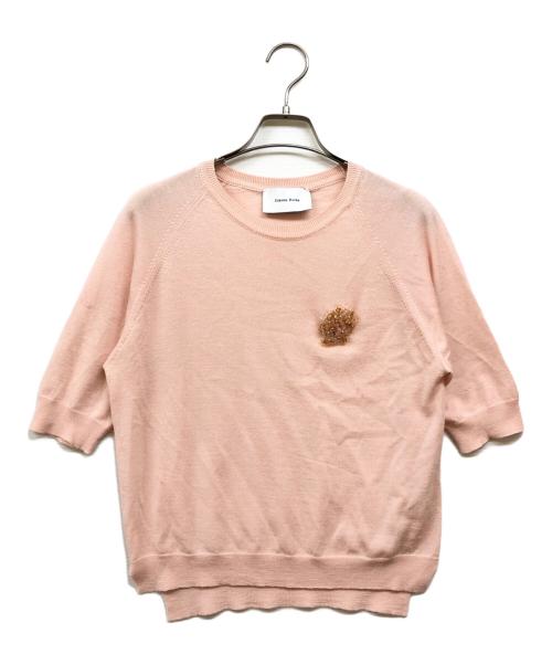 Simone Rocha（シモーネ ロシャ）Simone Rocha (シモーネ ロシャ) カシミヤシルクブレンドビジューニット ピンク サイズ:Mの古着・服飾アイテム