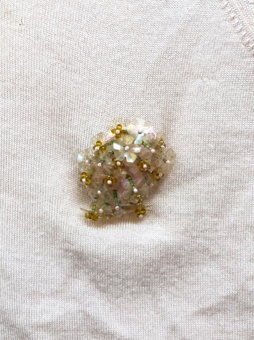 Simone Rocha（シモーネ ロシャ）Simone Rocha (シモーネ ロシャ) カシミヤシルクブレンドビジューニット ピンク サイズ:Mの古着・服飾アイテム