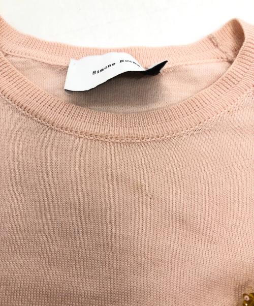 Simone Rocha（シモーネ ロシャ）Simone Rocha (シモーネ ロシャ) カシミヤシルクブレンドビジューニット ピンク サイズ:Mの古着・服飾アイテム