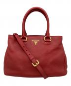 PRADAプラダ）の古着「VITELLO PHENIX 2WAYレザートートバッグ」｜レッド