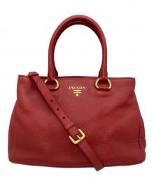 PRADA（プラダ）の古着「VITELLO PHENIX 2WAYレザートートバッグ」｜レッド