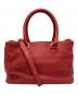 PRADA (プラダ) VITELLO PHENIX 2WAYレザートートバッグ レッド：80000円