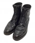 MINEDENIMマインデニム）の古着「leather zipper unit military boots」｜ブラック