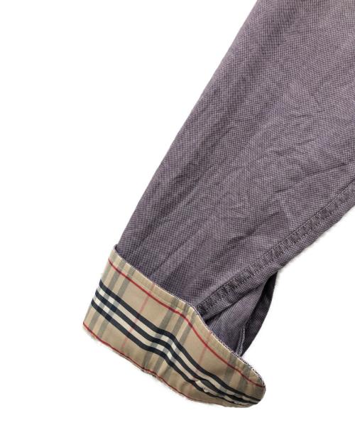 BURBERRY LONDON（バーバリーロンドン）BURBERRY LONDON (バーバリーロンドン) ノヴァチェックボタンダウンシャツ パープル サイズ:Lの古着・服飾アイテム