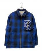 Hysteric Glamourヒステリックグラマー）の古着「HYS ROCKワッペン 裏ボアジャケット」｜ブルー