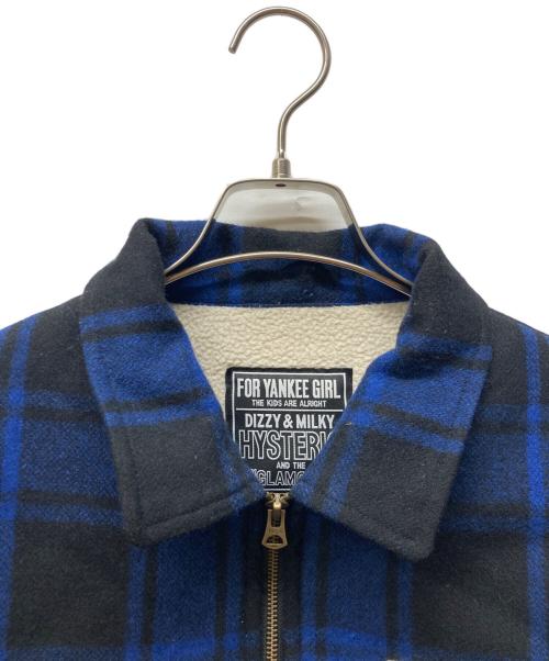 Hysteric Glamour（ヒステリックグラマー）Hysteric Glamour (ヒステリックグラマー) HYS ROCKワッペン 裏ボアジャケット ブルー サイズ:XLの古着・服飾アイテム