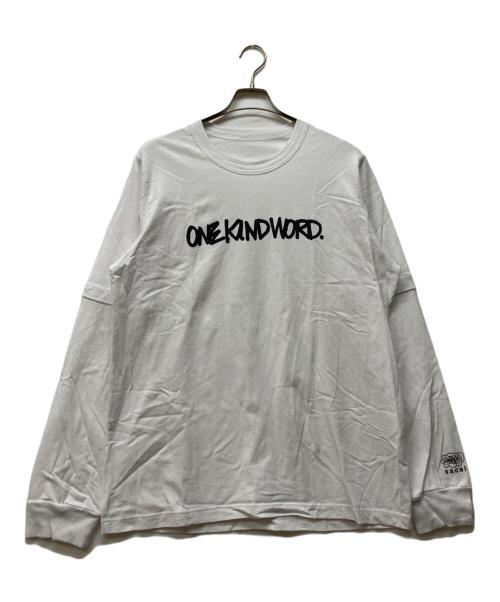 sacai（サカイ）sacai (サカイ) ONEKINDWORD. L/S T-shirt ホワイト サイズ:5の古着・服飾アイテム