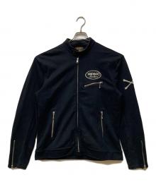 VANSON（バンソン）の古着「スウェットライダースジャケット」｜ブラック