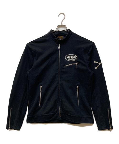 VANSON（バンソン）VANSON (バンソン) スウェットライダースジャケット ブラック サイズ:XLの古着・服飾アイテム