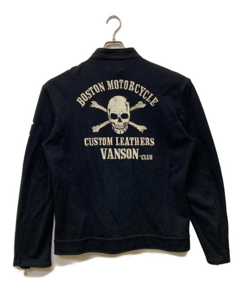 VANSON（バンソン）VANSON (バンソン) スウェットライダースジャケット ブラック サイズ:XLの古着・服飾アイテム