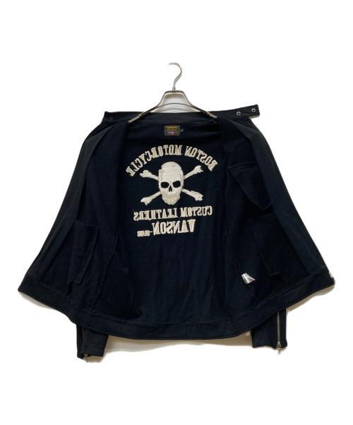 VANSON（バンソン）VANSON (バンソン) スウェットライダースジャケット ブラック サイズ:XLの古着・服飾アイテム
