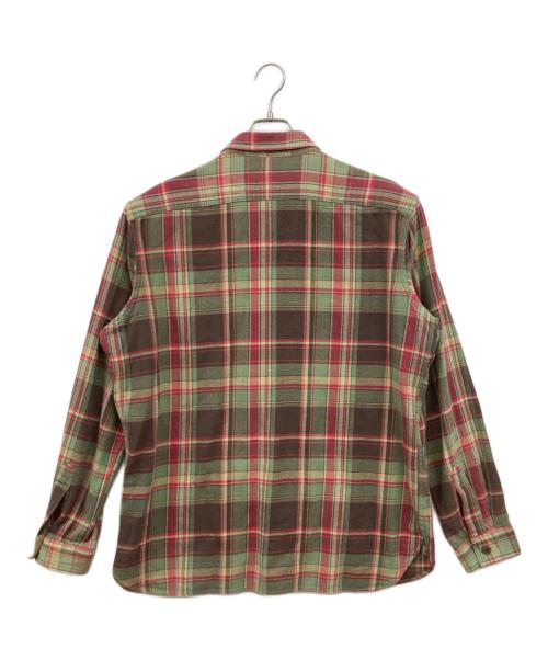 POLO RALPH LAUREN（ポロ・ラルフローレン）POLO RALPH LAUREN (ポロ・ラルフローレン) マチ付チェックシャツ レッド×グリーン サイズ:Lの古着・服飾アイテム