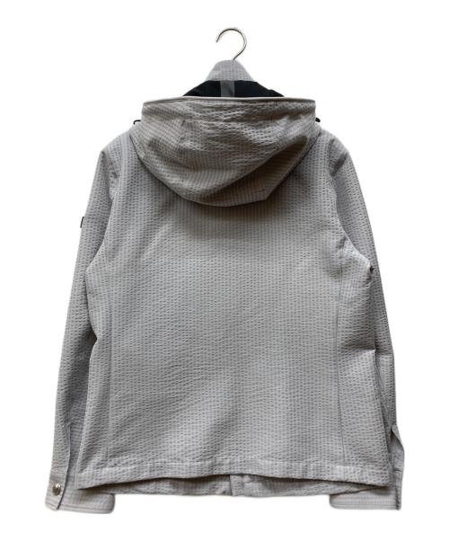 BLACK LABEL CRESTBRIDGE（ブラックレーベル クレストブリッジ）BLACK LABEL CRESTBRIDGE (ブラックレーベル クレストブリッジ) レザーロゴパッチ ジップパーカー グレー サイズ:Mの古着・服飾アイテム