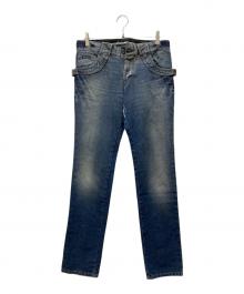 DOLCE & GABBANA（ドルチェ＆ガッバーナ）の古着「サイドベルトデニムパンツ」｜ブルー