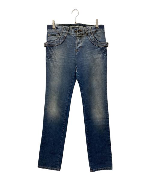 DOLCE & GABBANA（ドルチェ＆ガッバーナ）DOLCE & GABBANA (ドルチェ＆ガッバーナ) サイドベルトデニムパンツ ブルー サイズ:31の古着・服飾アイテム