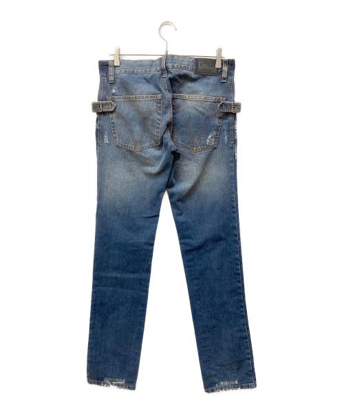 DOLCE & GABBANA（ドルチェ＆ガッバーナ）DOLCE & GABBANA (ドルチェ＆ガッバーナ) サイドベルトデニムパンツ ブルー サイズ:31の古着・服飾アイテム