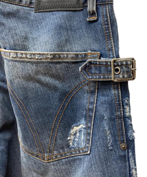 DOLCE & GABBANA（ドルチェ＆ガッバーナ）DOLCE & GABBANA (ドルチェ＆ガッバーナ) サイドベルトデニムパンツ ブルー サイズ:31の古着・服飾アイテム