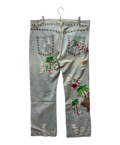 DOLCE & GABBANA（ドルチェ＆ガッバーナ）DOLCE & GABBANA (ドルチェ＆ガッバーナ) 刺繍デザイン デニムパンツ ブルー サイズ:54の古着・服飾アイテム