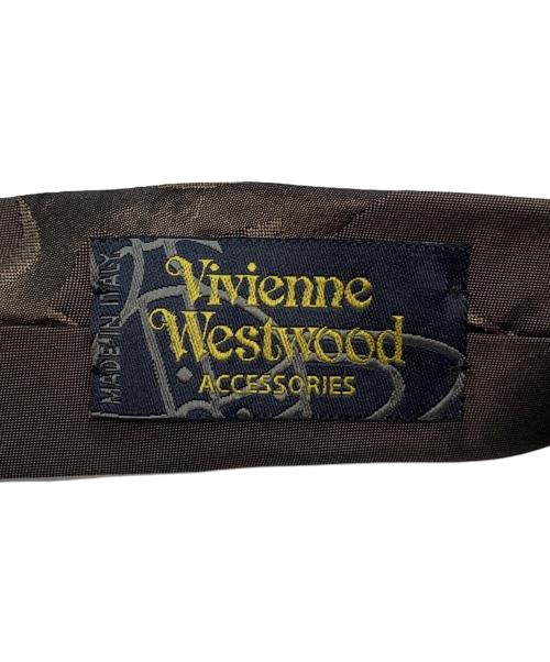 Vivienne Westwood（ヴィヴィアンウエストウッド）Vivienne Westwood (ヴィヴィアンウエストウッド) オーブデザインシルクネクタイ ブラウン サイズ:記載無しの古着・服飾アイテム