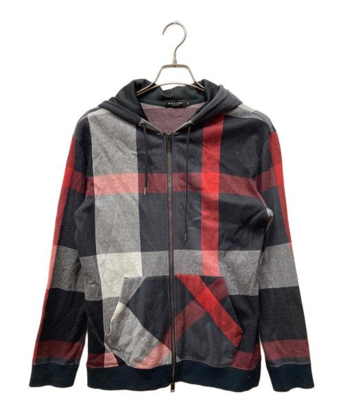 BLACK LABEL CRESTBRIDGE（ブラックレーベル クレストブリッジ）BLACK LABEL CRESTBRIDGE (ブラックレーベル クレストブリッジ) チェックジップパーカー レッド×ブラック サイズ:Mの古着・服飾アイテム